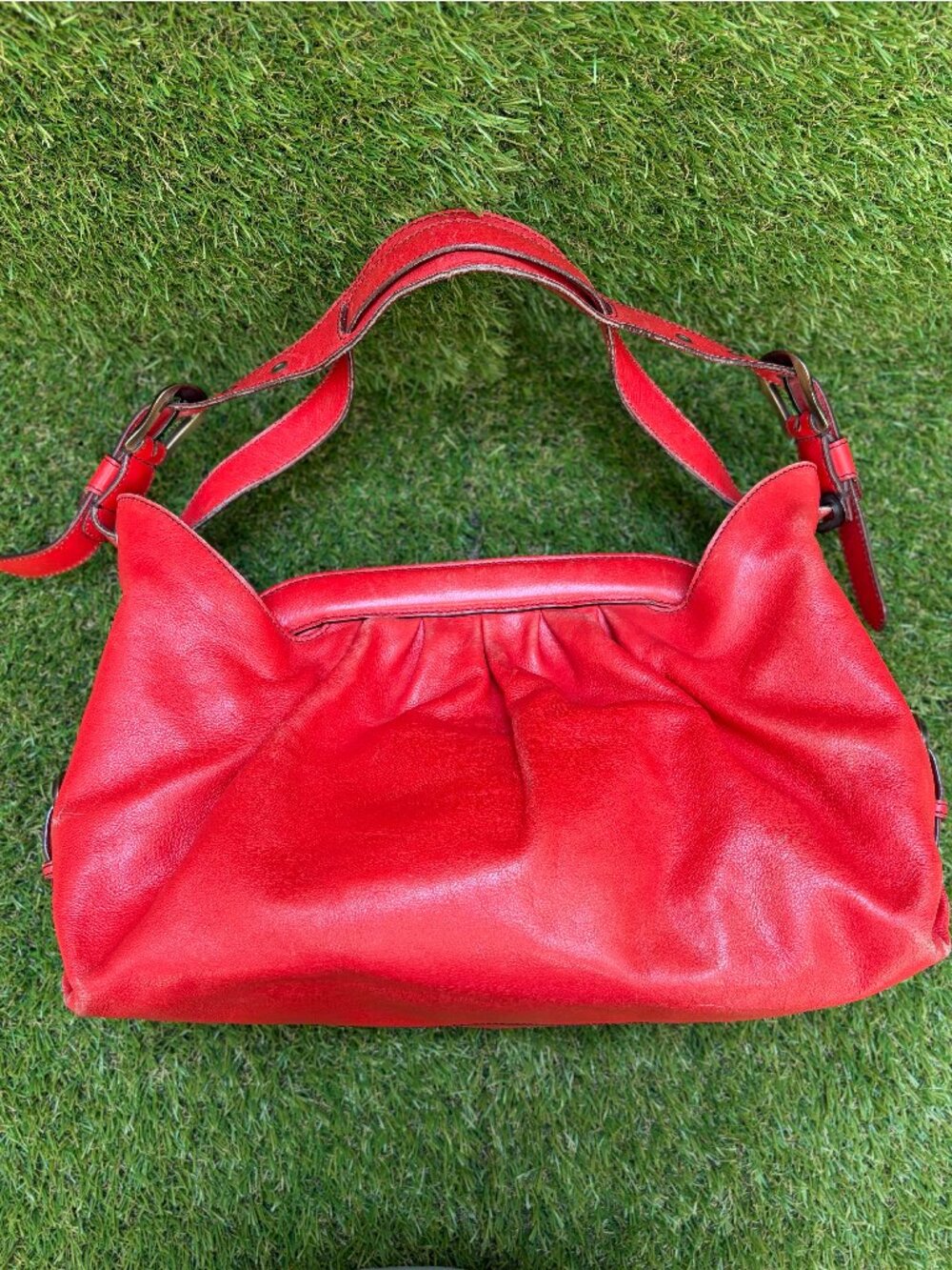 Fendi Red Borsa Leather Hobo Doctor Bag
